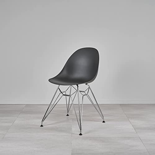 Kollecture Carine Stuhl mit Chromgestell | 7 Farbe Schwarz