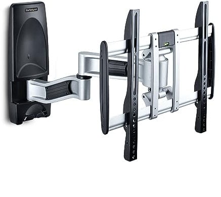 StarTech.com Soporte de Montaje Articulado de Pared para Televisores - Soporte VESA de Pared - Soporta TV Plano o Curvos de 65 o 45kg - Perfil Bajo Retraible - de Esquina (TV-WALL-MOUNT-65FS)