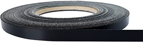 DecoMeister Kantenumleimer mit Schmelzkleber Möbelkantenband Melaminkantenumleimer Umleimer Melamin Bügelkante Dekor für Regalbrett Furnier zum Aufbügeln 21mm x 50m Kantenband Schwarz Matt