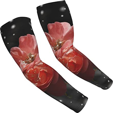 Ahdyr Schöne Rose Dreamy Snow, lustige Rosen-Armstulpen, Farslemers Defense Gardening Sleeves Sonnenschutz-Kompressions-Armstulpen für Unisex