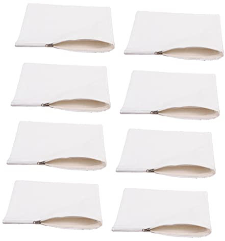 Operitacx 16St Makeup Bag Make up Tasche zipbeutel Baumwoll-Canvas-Tasche Leere Reißverschlusstasche Federmäppchen für Studenten Aufbewahrungstasche aus Segeltuch Quadrat Kosmetiktasche Weiß