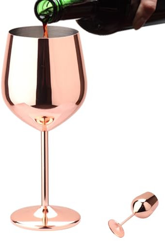 ZORQ Copas de vino de acero inoxidable | Copas de acero inoxidable con tallo para vino, vasos con tallo con buen brillo para restaurante, fiesta, bar y familia
