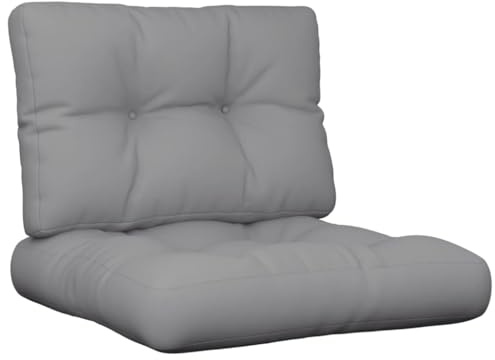 vidaXL Pallet Cushion Grey 100% Polyester 19.7 in x 19.7 in x 4.7 in