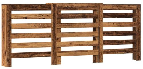 vidaXL Radiator Cover Heater Shelf - Modern Slatted Design - Engineered Wood - Brown - 156/205 x 21.5 x 83.5 cm - Living Room Decor