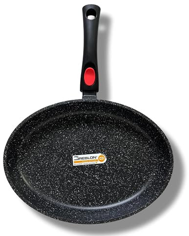 Cflagrant® Grande Poêle à Poisson Ovale 36cm Façon Pierre Tous Feux Dont Induction Sans PFOA Cuisson Sans Matière Grasse Revêtement en Greblon C3+ de Technologie Allemande