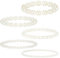 Molain 5 Pcs Perle Armbänder für Frauen - Stretch Strang Braut Hochzeit Elastische Stapelbar Faux Perlen Schmuck für Lady Party (Beige)