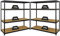 PROREGAL Mega Deal 2er-Set Schwerlastregal Giant Elephant 160x150x60cm mit 4 Ebenen Fachlast 200kg Schwarz, Kellerregal, Steckregal, Garagenregal, Lagerregal