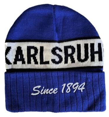 Wallitschek Karlsruhe - Since 1894 Strickmütze mit Krempe, Wintermütze, Beanie, Fanmütze, Fussball, 1894