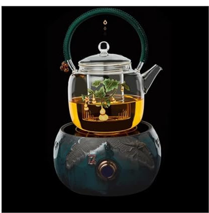 FAJNUZI2024 Teapot Pure Handmade Glass Teapot High-temperature Resistant Tea Maker Electric Ceramic Stove High-end Household Tea Brewing Set Tea Kettle