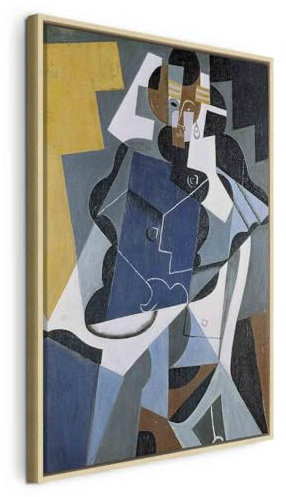 murando - Quadro con Cornice Naturale Juan Gris 60x90 cm 1 Pezzo - Stampa su Tela - Telaio in Legno Decorazioni da Parete Quadri Moderni Murale Pittura Immagini Pittore Donna l-E-12210-b-a
