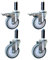 Robuste 10,2 cm große Räder mit langem Gewindebolzen, M12 × 60 mm, Dehnschraube, drehbar, leise, Gummi-Hülse, 400 kg Kapazität, Möbel, Gerüste, Werkbank, Esszimmer, Auto (4 Stück)