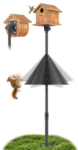 IIOPE Vogelfutterstation, 240 cm, robuster Vogelfutterhaus, Ständer mit Eichhörnchensicherer Trennwand für den Außenbereich, Garten (Vogelhaus nicht im Lieferumfang enthalten)