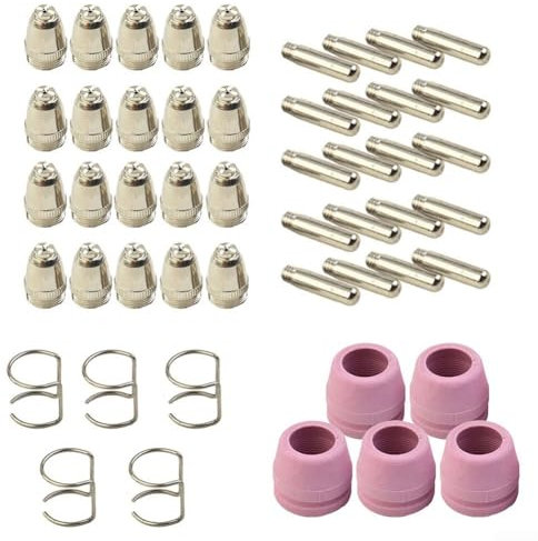 Robustes Plasmaschneider-Verbrauchsmaterial-Set mit 50 Teilen mit wesentlichen Komponenten für optimale Leistung in Serienbrenner