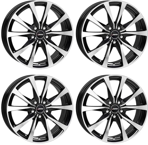 4x Autec Felgen BRIXEN 7.5x18 ET39 5x112 Schwarz poliert kompatibel mit Seat Leon Tarraco Ateca Alhambra