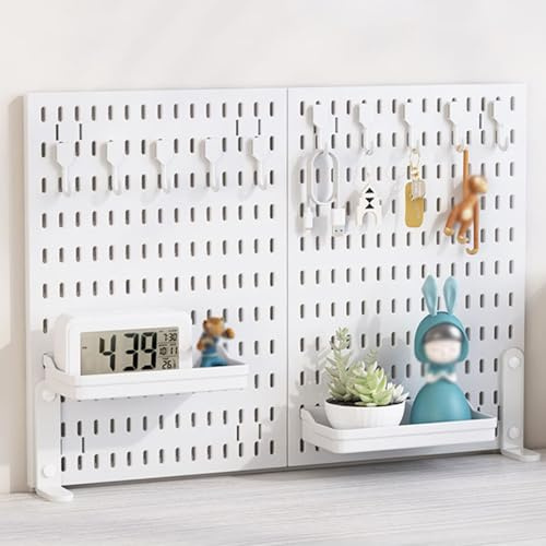 Stecktafel, zum Festklemmen, ohne Bohren, Schreibtisch-Organizer für Büro und Gaming, 60 x 40 cm, vielseitiges Klemmregal und Zubehör, Weiß