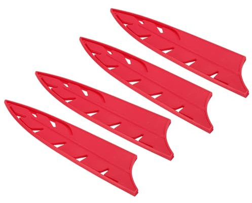 PATIKIL ABS Safety Knife Cover Sleeves for 8 Chef Knife, Universal Chopping Edge Guard Blade Protector Sheath for Kitchen Bar, Red, 21.2cm L, Pack of 4