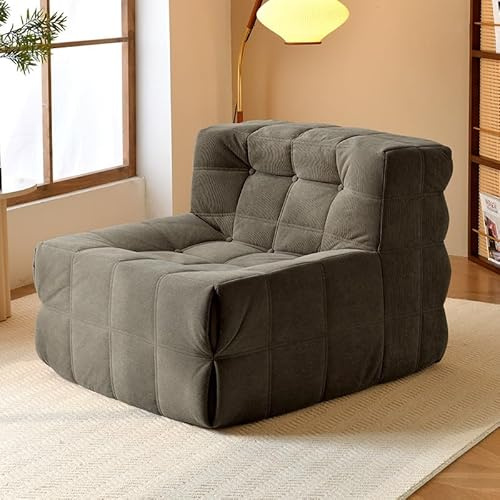 Sohodoo Kompakter Bodensofa-Sessel, leichtes Lazy-Sofa mit All-Sponge-Design, bequem for das Sitzen im Schneidersitz(White)