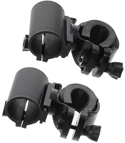 HYTROVE 2 Piezas Soporte para Linterna Bicicleta Abrazadera Giratoria Multifuncional Clip para Manillar y Cinturón Compatible con Linterna LED Accesorio Bici Portátil para Actividades