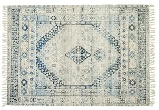 Loberon In- & Outdoor-Teppich Daly - Handgefertigt - Umweltfreundlich & Nachhaltig - Weich & Widerstandsfähig - 140x200 cm - Wohntextilien - PET, blau