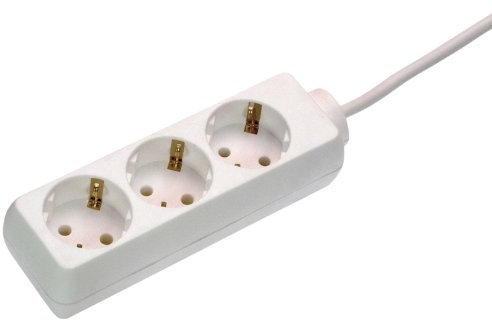as - Schwabe 3-Fach Steckdosenleiste weiß 230 V / 16 A – Mehrfachstecker mit 3 m Leitung & erhöhtem Berührungsschutz – Steckdosen 45° gedreht – Mehrfachsteckdose Indoor – IP20, 11331