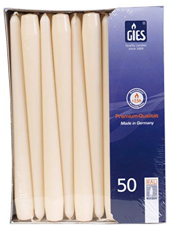 Gies 205-339000-14 Spitzkerzen, 50er-Packung, 245 x 22 mm, Champagner