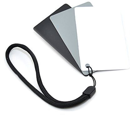 Kaavie GC-2 Pocket Size 3-in-1 White Balance and Grey Cards (Pack of 3), grey+white+black
