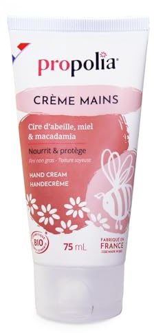 PROPOLIA - Bio – Handcreme – Bienenwachs/Honigwachs/Macadamia/Calendula – für weiche, schützende und feuchtigkeitsspendende Hände – hergestellt in Frankreich – 75 ml