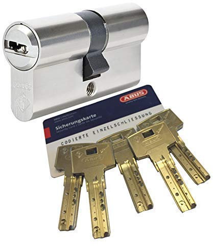 ABUS Bravus.3000 Sicherheits - Doppelzylinder mit 5 Schlüssel, Länge 30/55mm mit Sicherungskarte und höchstem Kopierschutz, Zusatzausstattung: Not- u. Gefahrenfunktion und erhöhter Bohr- u. Ziehschutz BS01 (Ziehschutz nur kernbezogen)