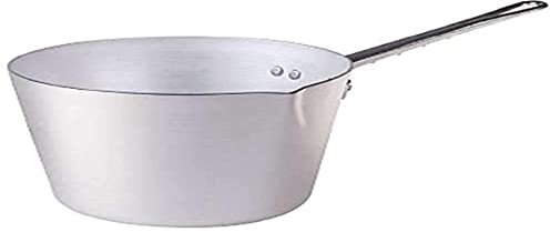 Pentole Agnelli Casserole Conique avec Bec verseur, en Aluminium BLTF, dotée d'une poignée en Acier Inoxydable - argenté 10 cm Argent
