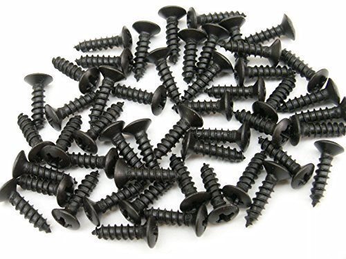 50 black guitar pickguard screws scratch plate for stratocaster telecaster jazz precision bass etc