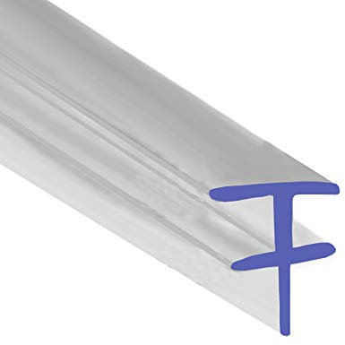 Soft Clear Flexible Rubber T Shower Seal | for Bi Folding Doors | Fits Into 5mm Channel | BIF004 (1 Metre)