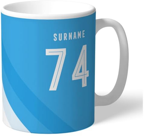 Personalised Colour Stripe 11oz Mug for Manchester City FC Fans, Great for Citizens Football Supporters