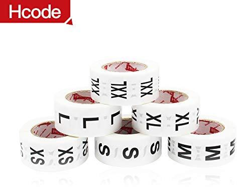 Hcode 2,5 cm weiß rund Einzelhandel Kleidung Größe Label Adhesive Apparel Size Sticker A Set von 6 Rollen XS S M L XL XXL insgesamt 3000 Stück (3000 Stück, XS-XXL)