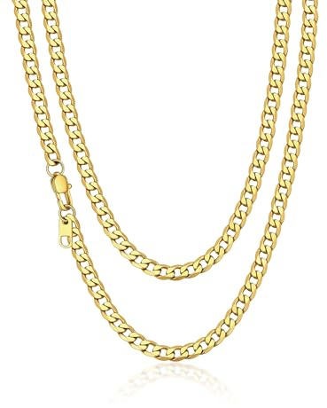 Suplight Collana Uomo a Catena Cubana Figara Scatola in Acciaio Inossidabile 316L Placcato Nero/Oro/Argento larghezza 4-6-9mm lunghezza 46-76cm per Uomo Ragazzo Hip Hop Rapper Confezione Regalo