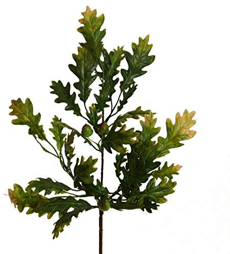 Floratexx Künstlicher EICHENZWEIG ca 42 cm. Eichenlaub, Eicheln, Eiche grün-braun. 10342 07