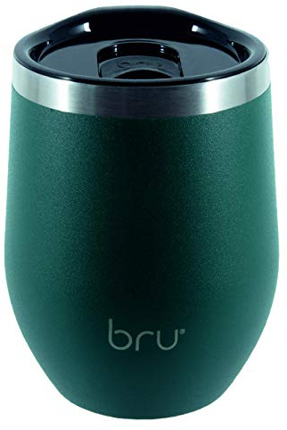 bru Reusable Coffee Cup | Travel Mug | 12oz/340ml | Vacuum Insulated | Stainless Steel | Eco-Friendly Thermal Cup (Aranya Green)