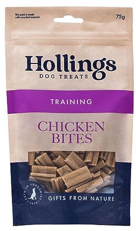 Hollings Chicken Bites Dog Training Treats, Delicious Chicken Treats for Adult Dogs, High in Protein & Made with 100% Natural Ingredients (75g)