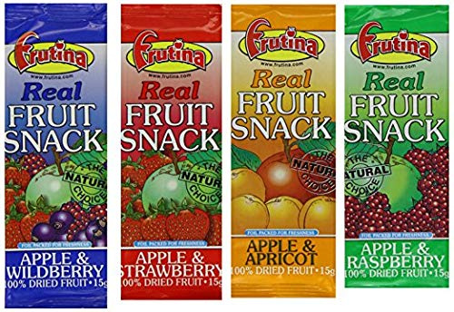 Frutina Real Fruit Snacks,Variety Box 60 x 15 g ,Great for Kids and NO Added Junk NO preservatives NO Artificial Flavors and NO Colours in Them