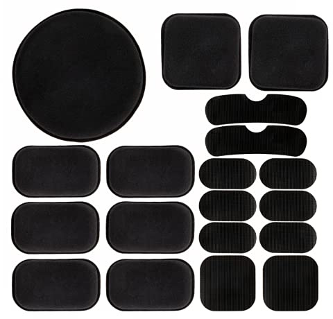 Airsoft Helmet Pads Tactical Helmet Replacement Accessories Soft EVA Foam Insert Motorcycle Padding Kits Bicycle Bike Mats for Costume Cosplay Fast Mich CS Army ACH FMA USMC PASGT (Black 19PCS)