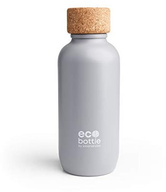Smartshake EcoBottle 650ml/ 22 oz BPA Free Water Bottle | Reusable, Recyclable, Non-Toxic & Eco-Friendly | Lightweight & Leakproof Small Flask, Gray