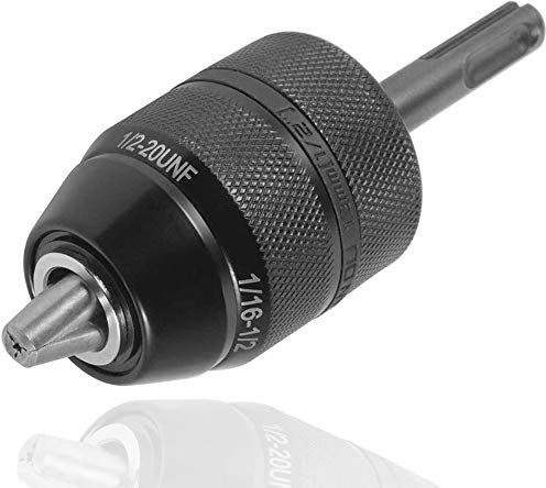 Bestgle 1/2-20UNF 2-13MM Capacité Mandrin à Percussion sans Clé Adaptateur de Perçage Avec Verrou et SDS Plus Tige Outil Matériel Adaptateur