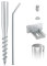 Maxerio 80 cm Base-Set 3er Schraubfundamente + Zubehör; Ø 60 x 2; M12