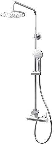 Schulte DuschMaster Rain III mit Einhebelmischer White Style, Duschystem mit Kopf- und Handbrause, D9692614