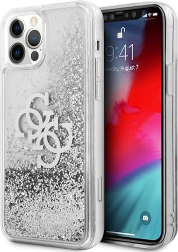 Guess GUHCP12LLG4GSI Hülle für iPhone 12 Pro Max 6,7 Silber 4G Big Liquid Glitter