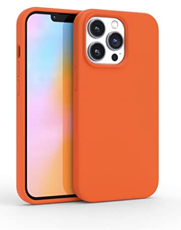 FELONY CASE - iPhone 13 Pro Max Case - Stylish Neon Orange Silicone Phone Cover - Wireless Charging Compatible, 360° Shockproof Protective Cases for Apple iPhone 13 Pro Max