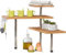 TIENDA EURASIA - Estantería Esquinera de Cocina - 3 Niveles, Acero Inoxidable y Bambú, 43,5 x 43,5 x 39 cm, Elegante Organizador de Espacio