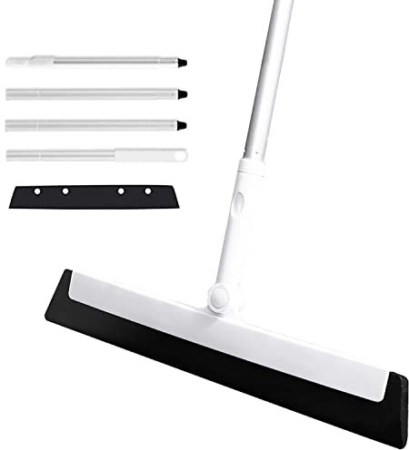 KMAKII Foam Floor Squeegee for Wet Room, Lightweight Floor Water Wiper with Adjustable Long Handle for Wet Room Bathroom Floor, 26-48 inches