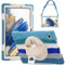 Gerutek Cover per Samsung Galaxy Tab A8 10.5 pollici 2021, SM-X200/X205/X207 Cover Silicone Antiurto con Supporto Rotante 360 e Cinghia a Mano/Spalla Custodia Protettiva per Galaxy Tab A8, Colore Blu