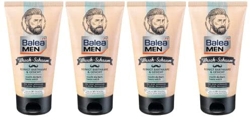 Balea MEN Bart-Waschschaum für Barthaare & Gesicht, 4er-Pack (4 x 150 ml)