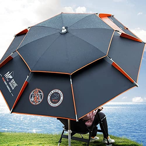 LISSY Windfest Strandschirm Im Freien 240cm, Sonnenschirm Angelschirm 360° Neigbarer, Großer Regenschirm Für Reise/Sport/Picknick, Sonnenschirm Wasserdicht UV Schutz (Size : 260cm/8.5ft)